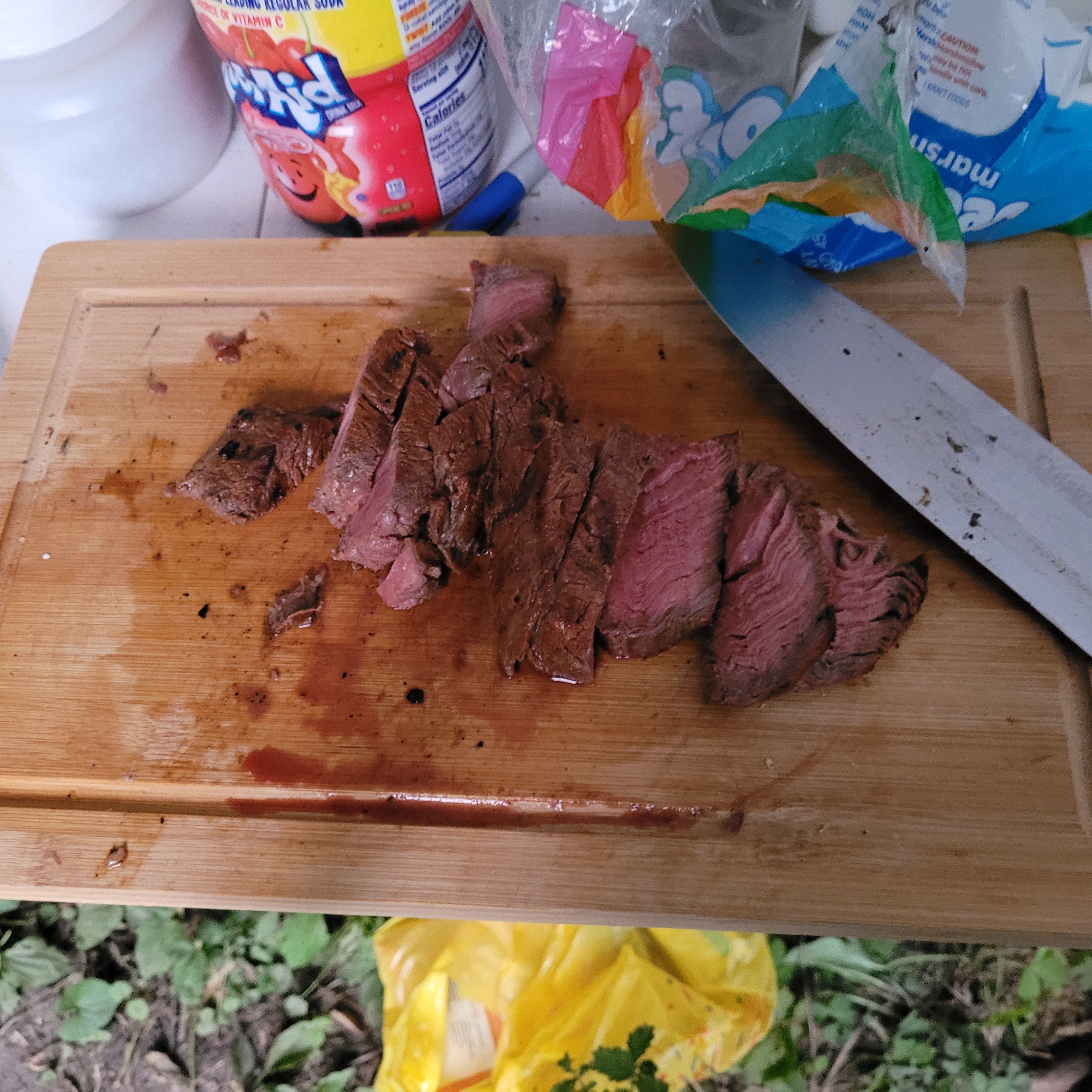 Sliced steak